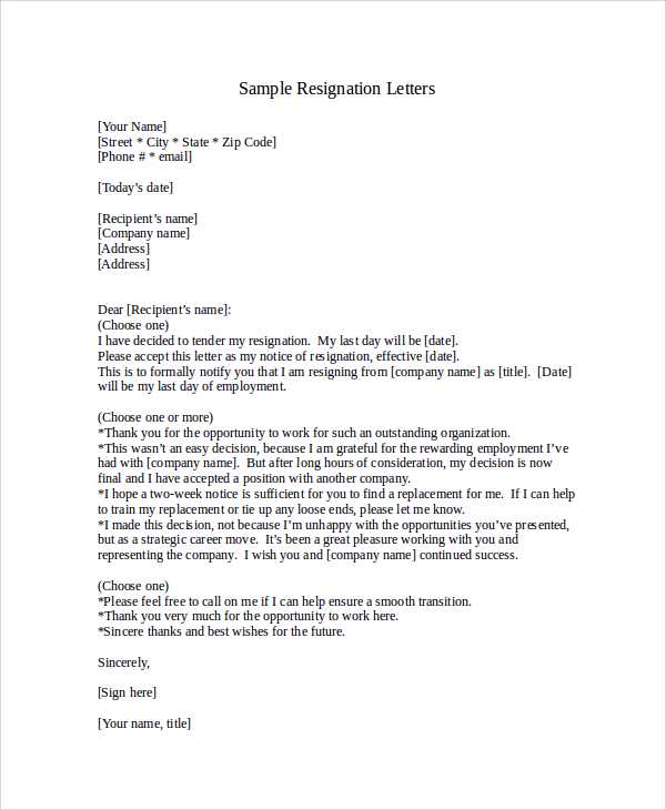 2 week notice letter template microsoft