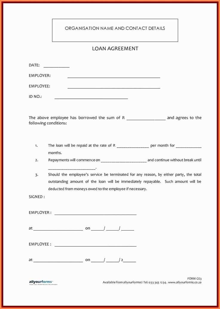 personal loan letter template