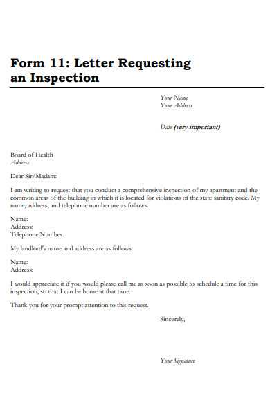 house inspection letter template