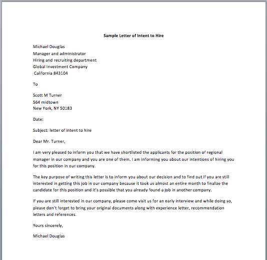 no hire letter template