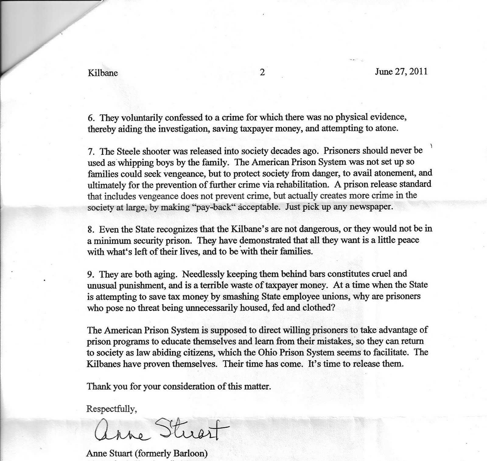 parole letter template