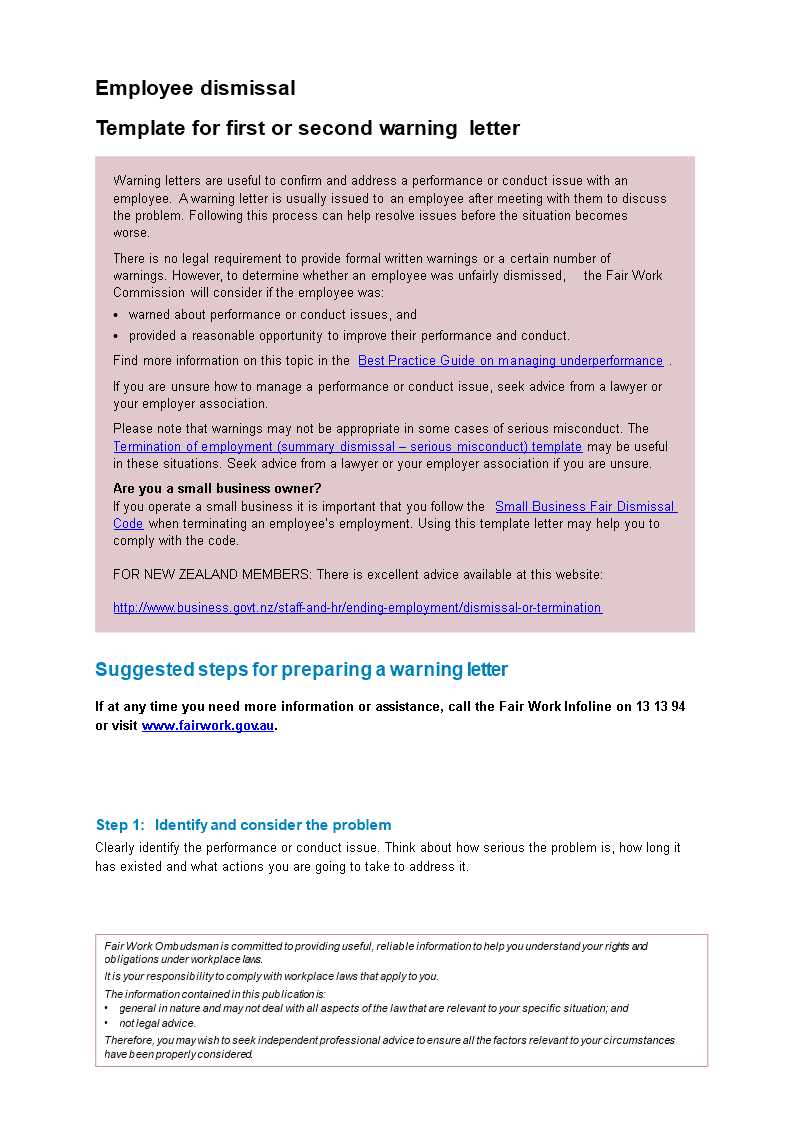 employee warning letter template uk