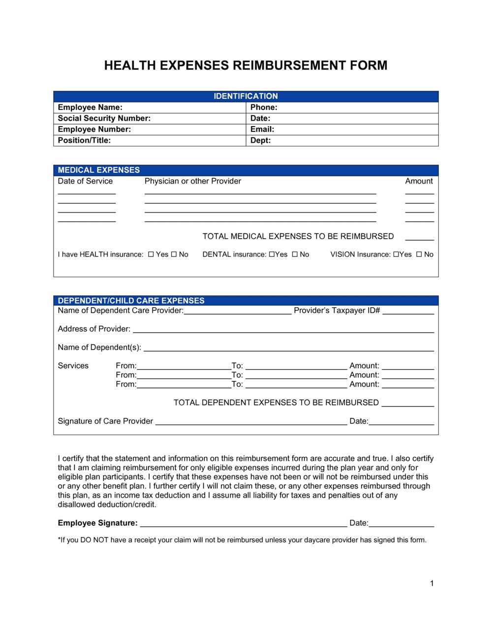 medical reimbursement letter template