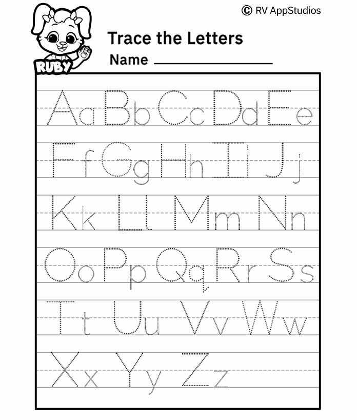 alphabet letter tracing templates