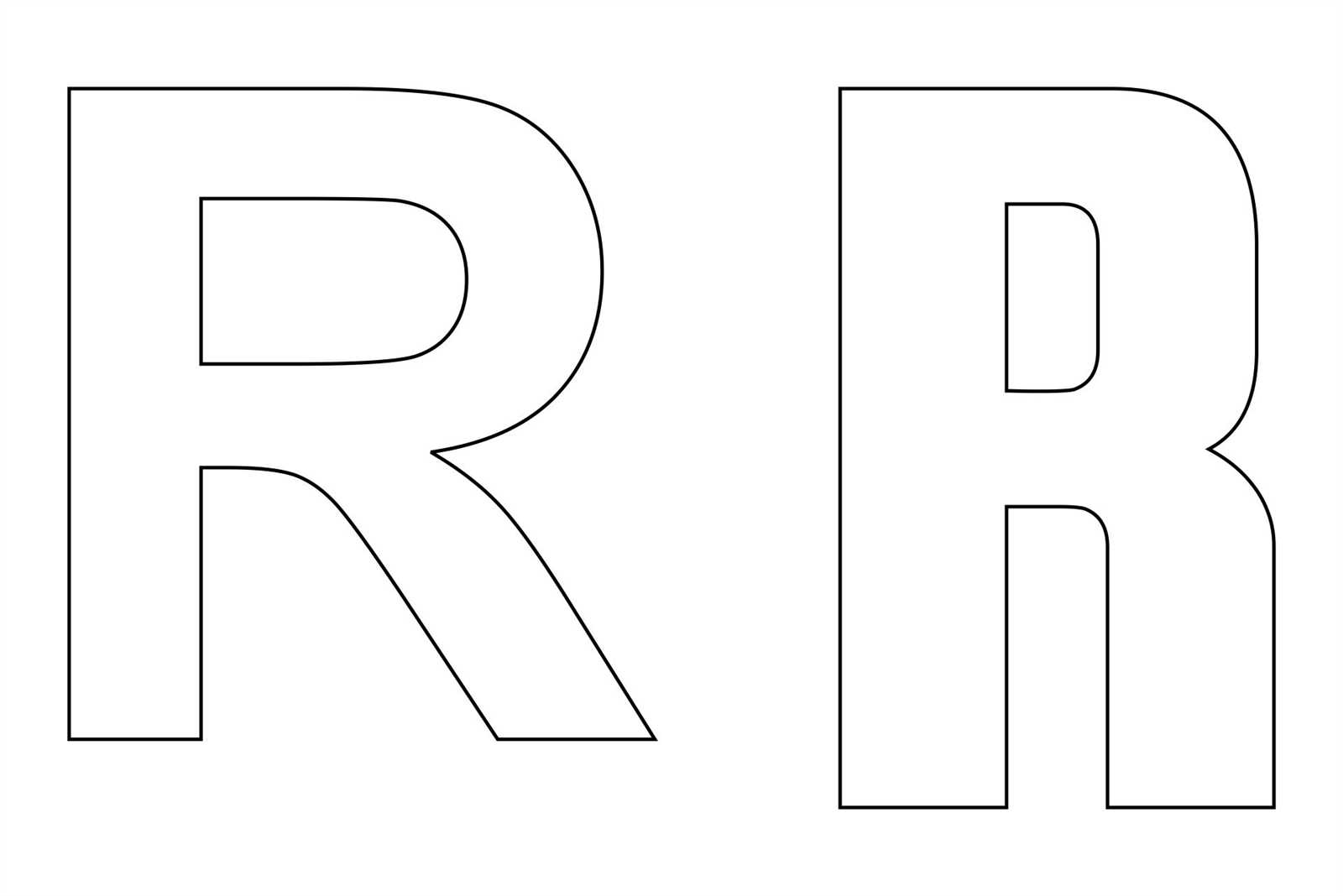 large letter r template