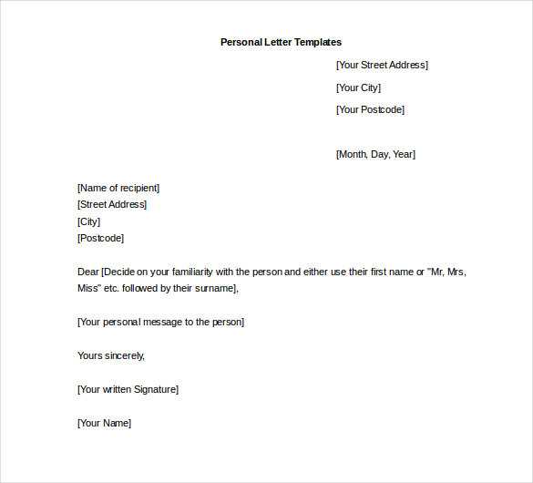 word document letter template