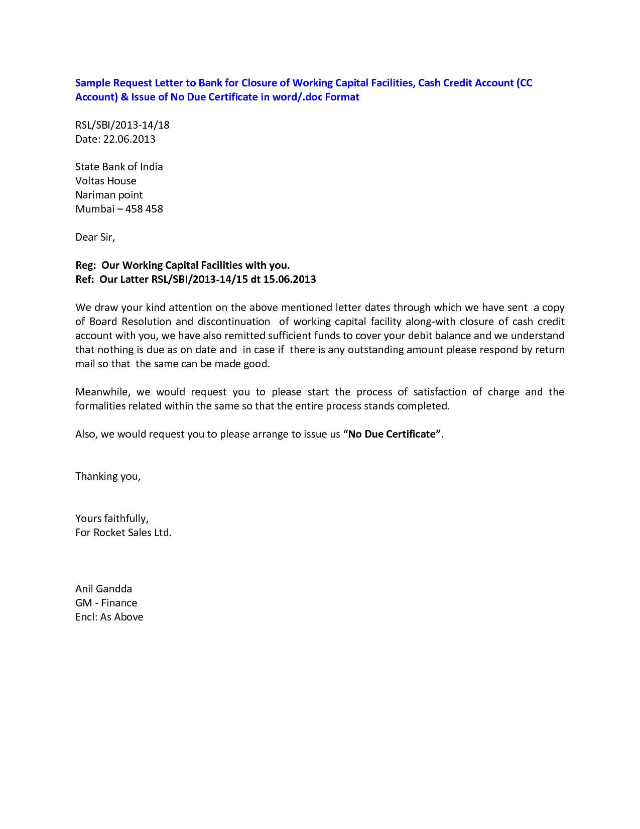 letter to close a bank account template