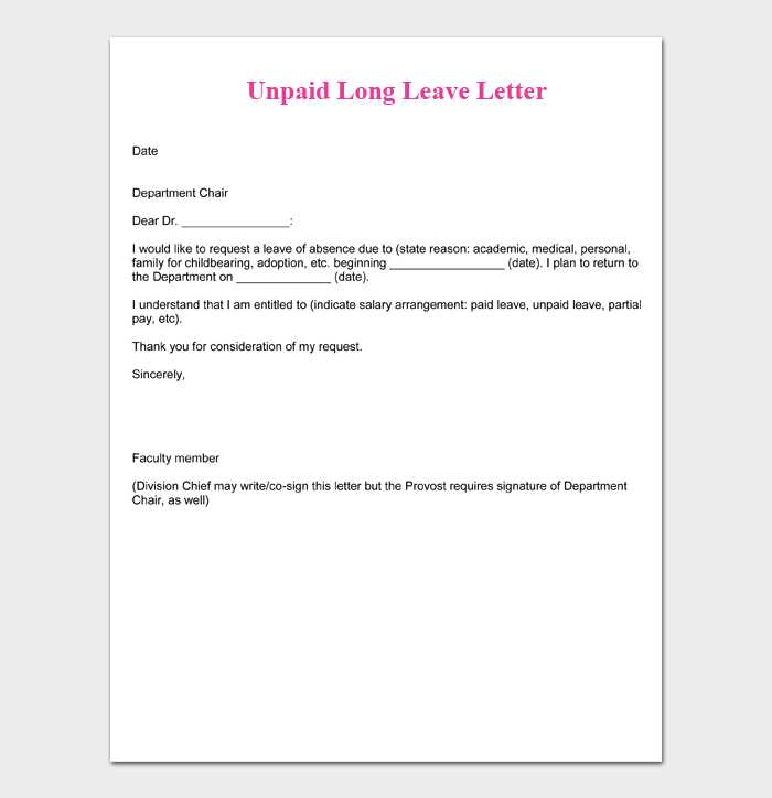 template for maternity leave letter to employer