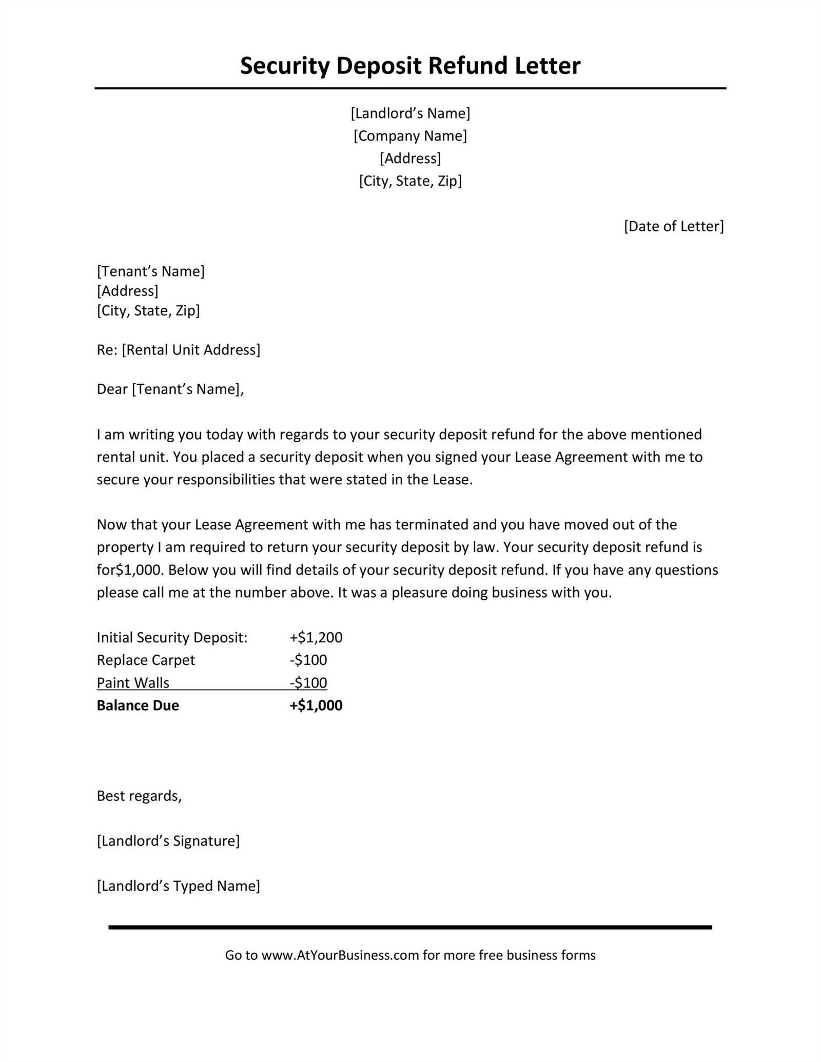 security deposit demand letter template texas