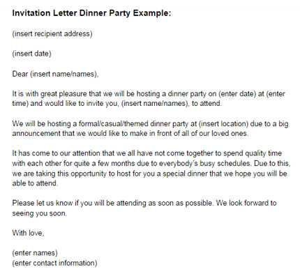 party letter template
