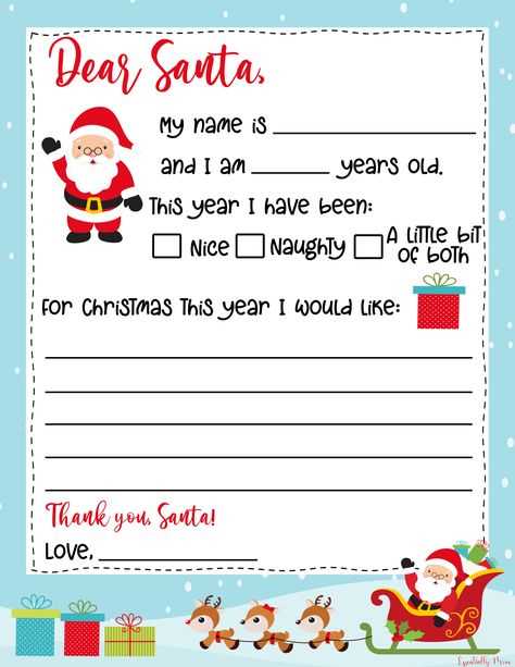 printable letter template from santa