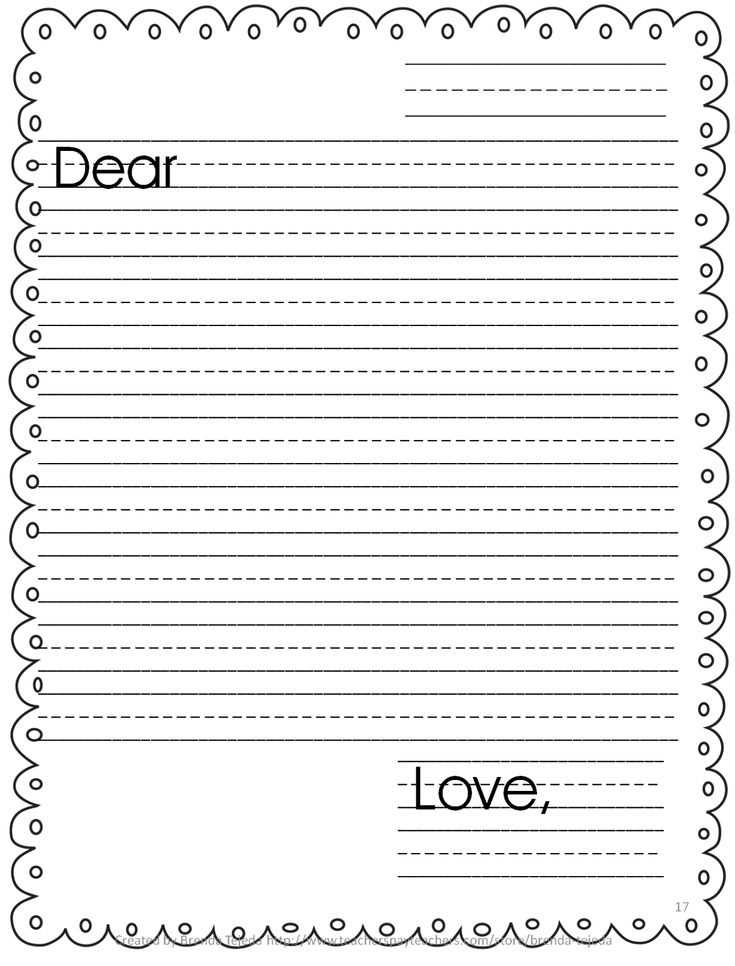 free printable template for writing a friendly letter