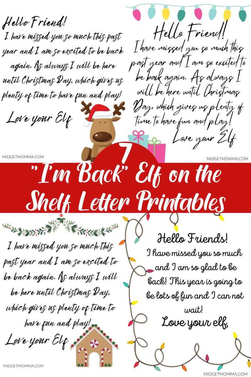 elf i m back letter template free