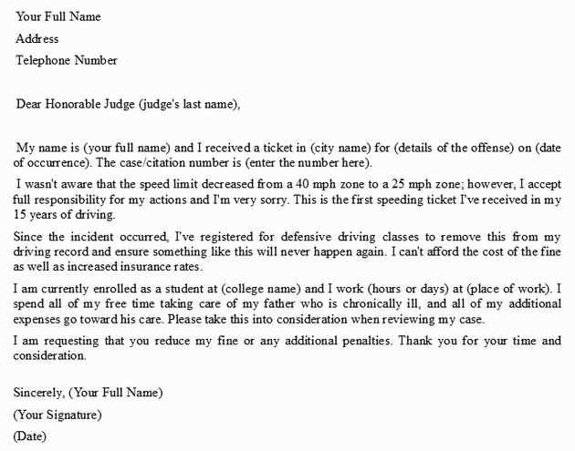 speed camera letter template