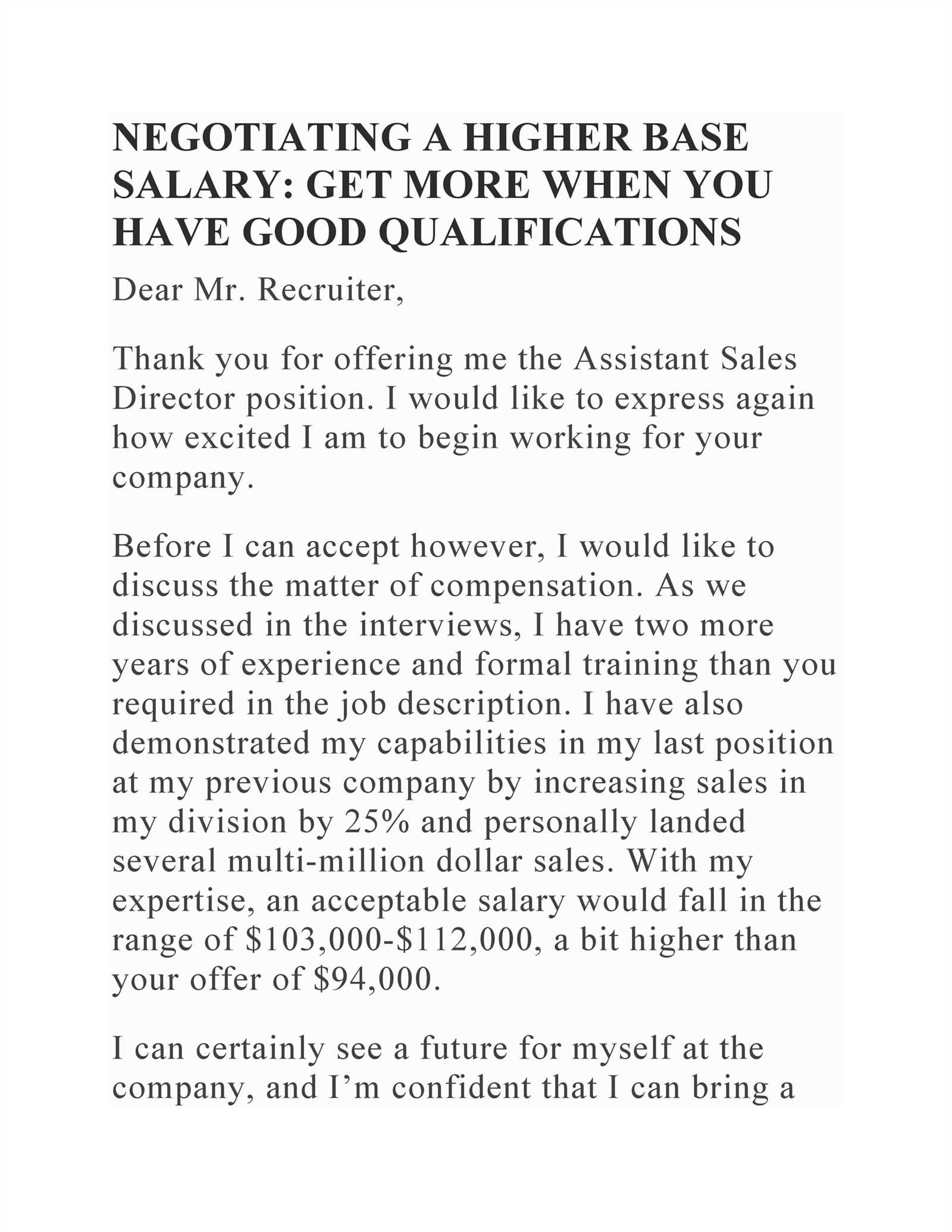 salary negotiation letter template