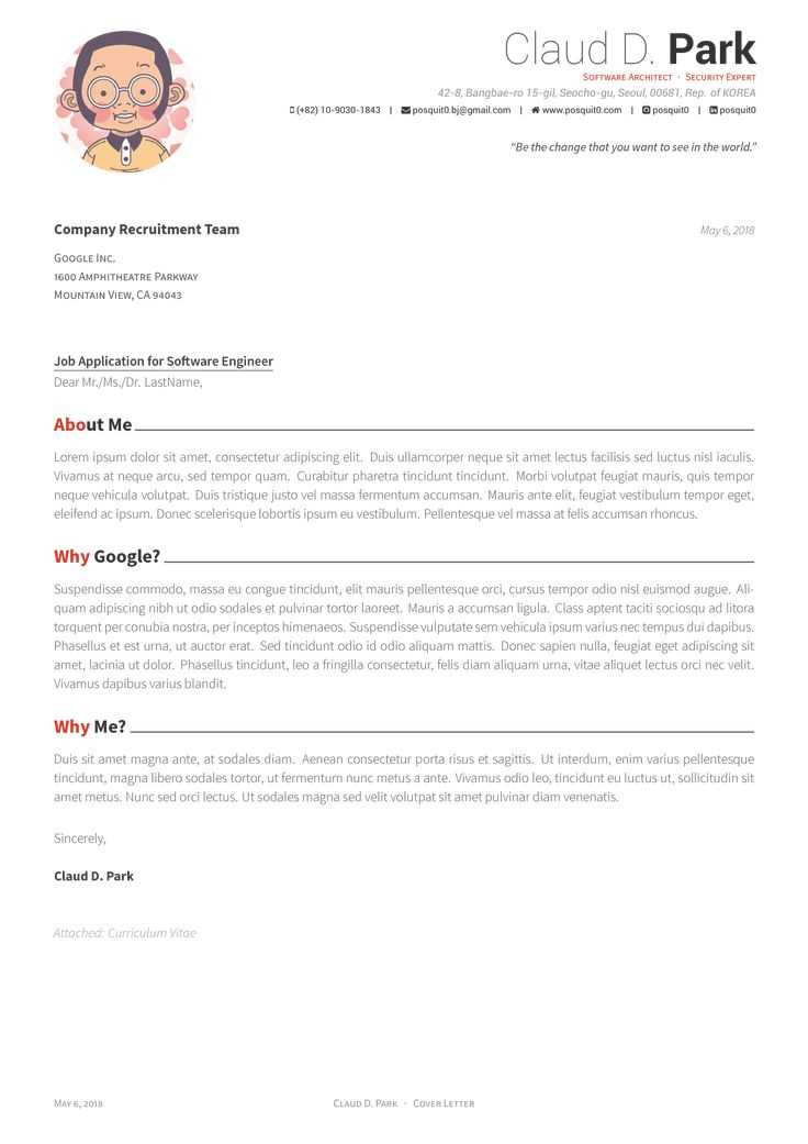 cover letter template latex download