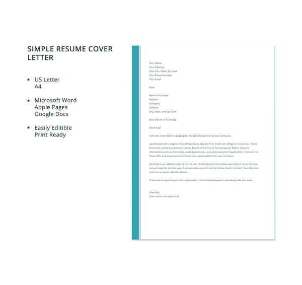 cover letter microsoft word template