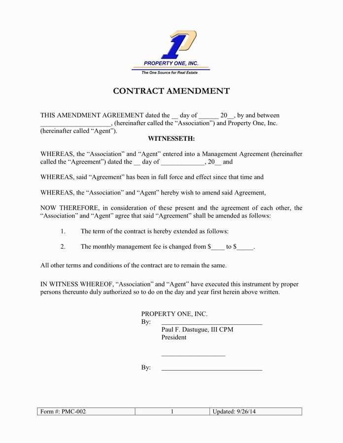 letter of amendment template