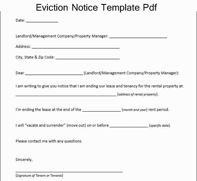 end of tenancy notice letter template