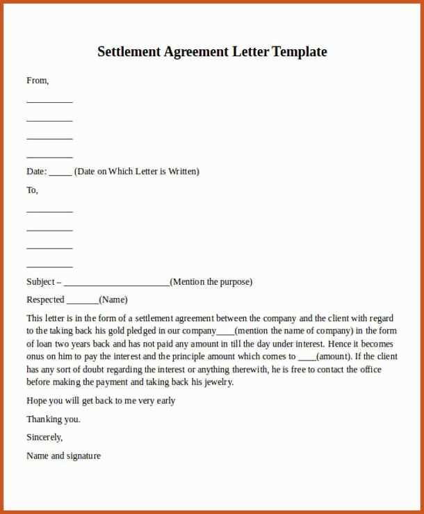 free letter of agreement template