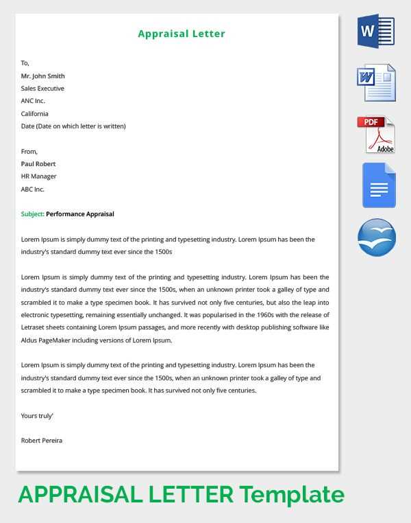 performance review letter template