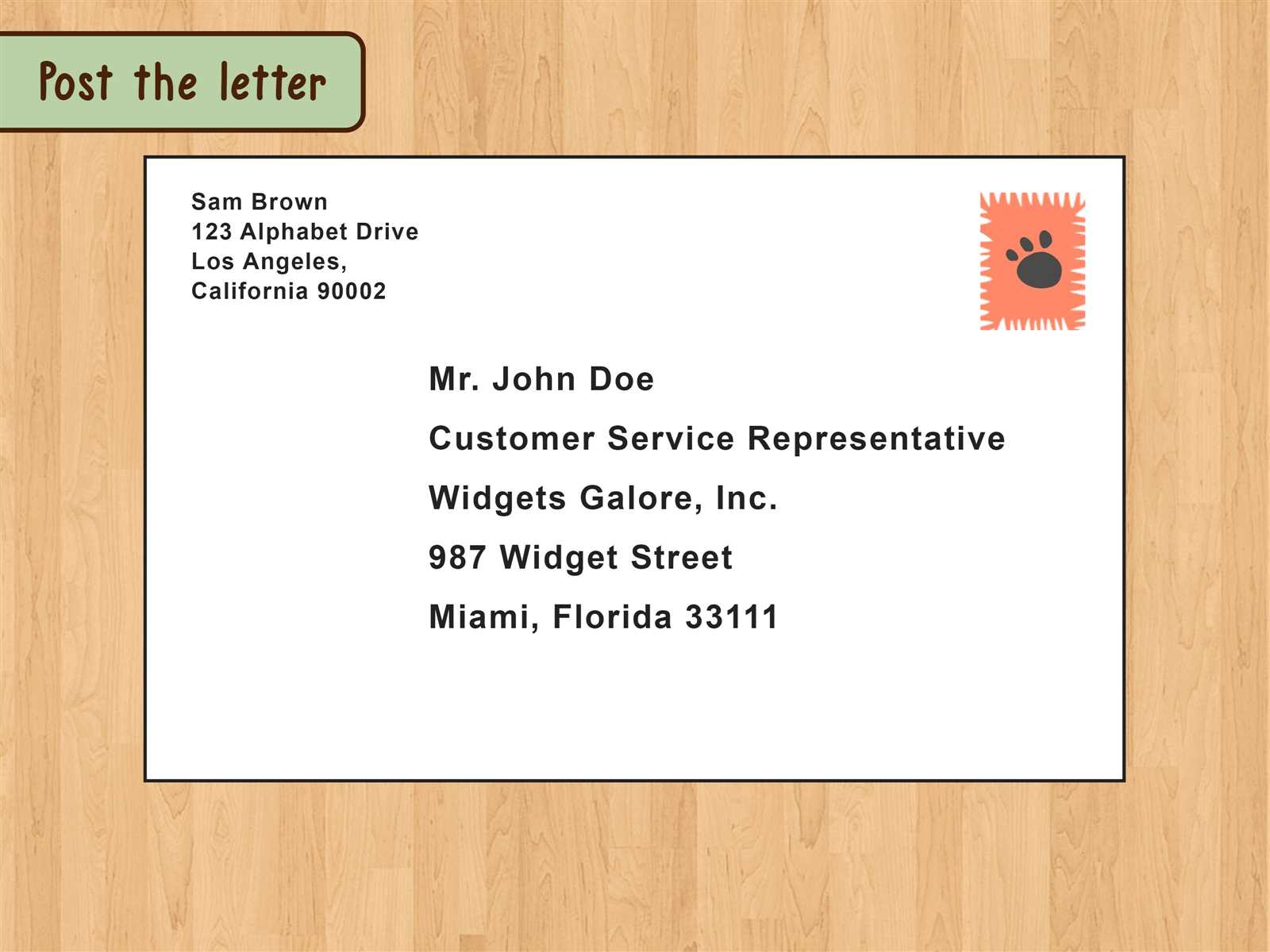 letter template address placement