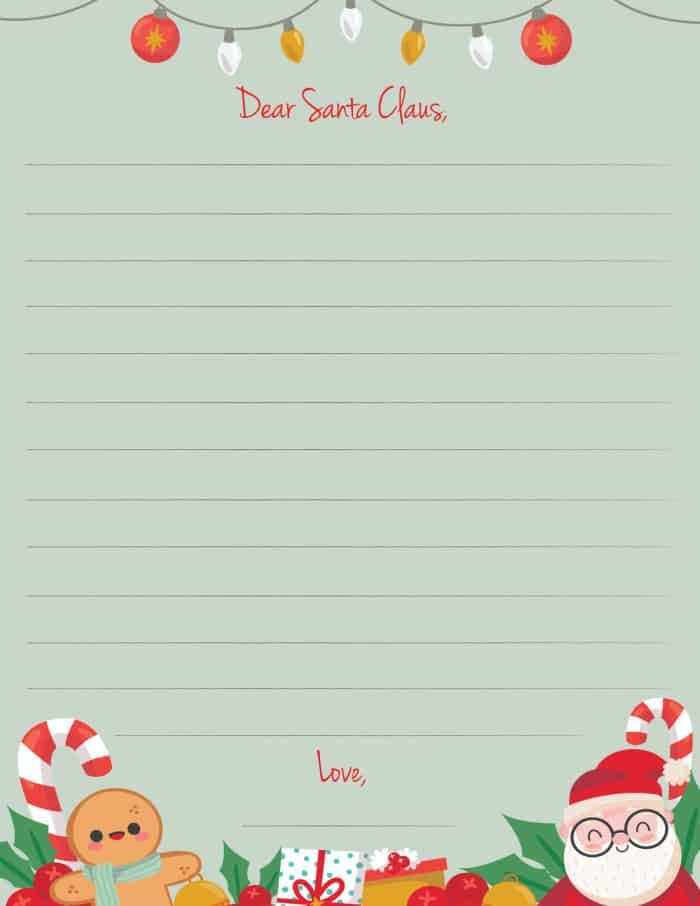 free printable christmas letter to santa template