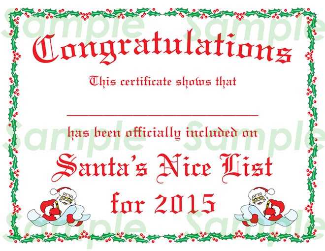 santa nice list letter template