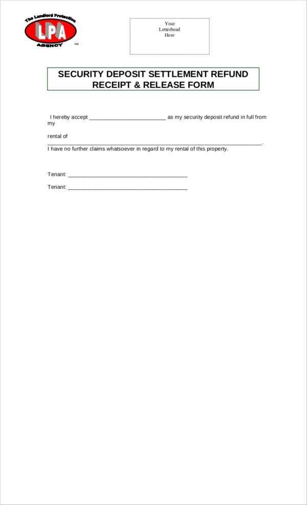 security deposit refund letter template