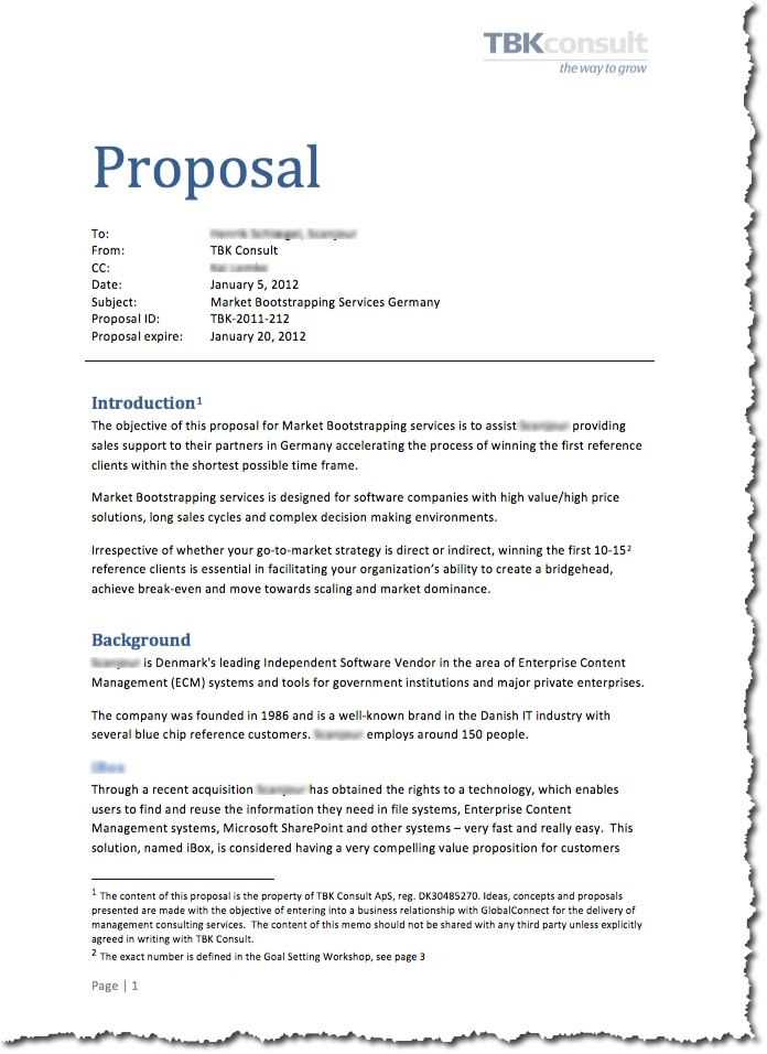 how to write a business proposal letter template