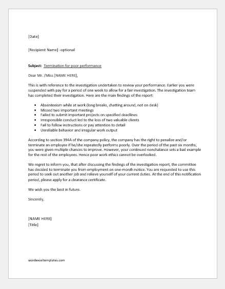 letter of suspension from work template
