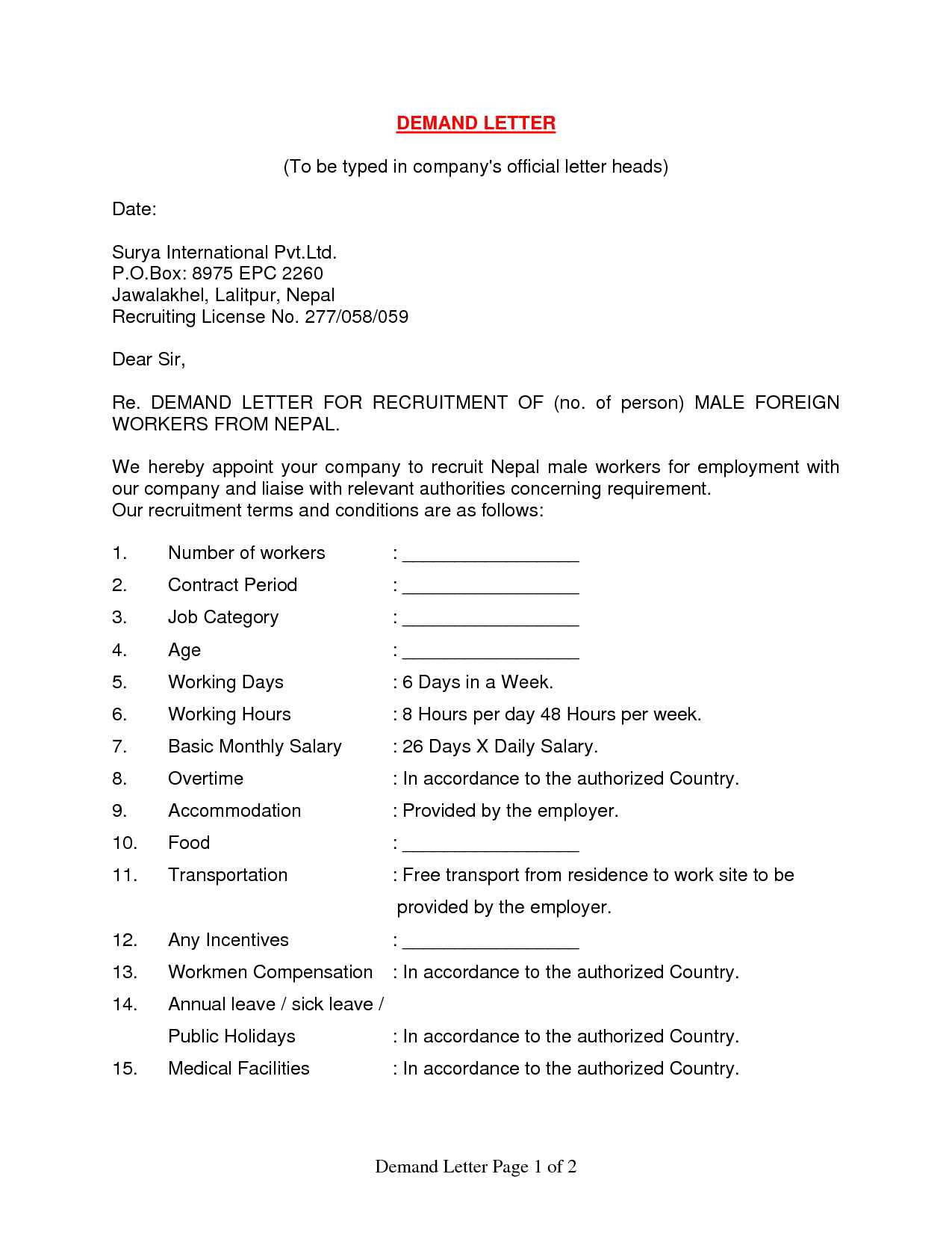 auto insurance demand letter template