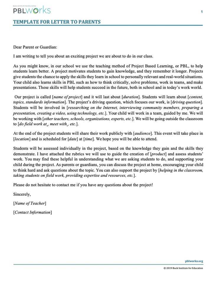 weekly parent letter template