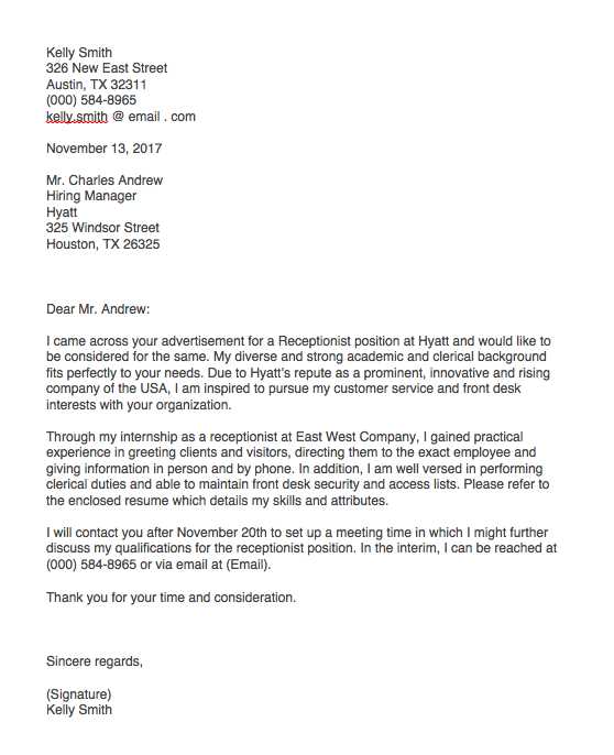 cover letter templates samples