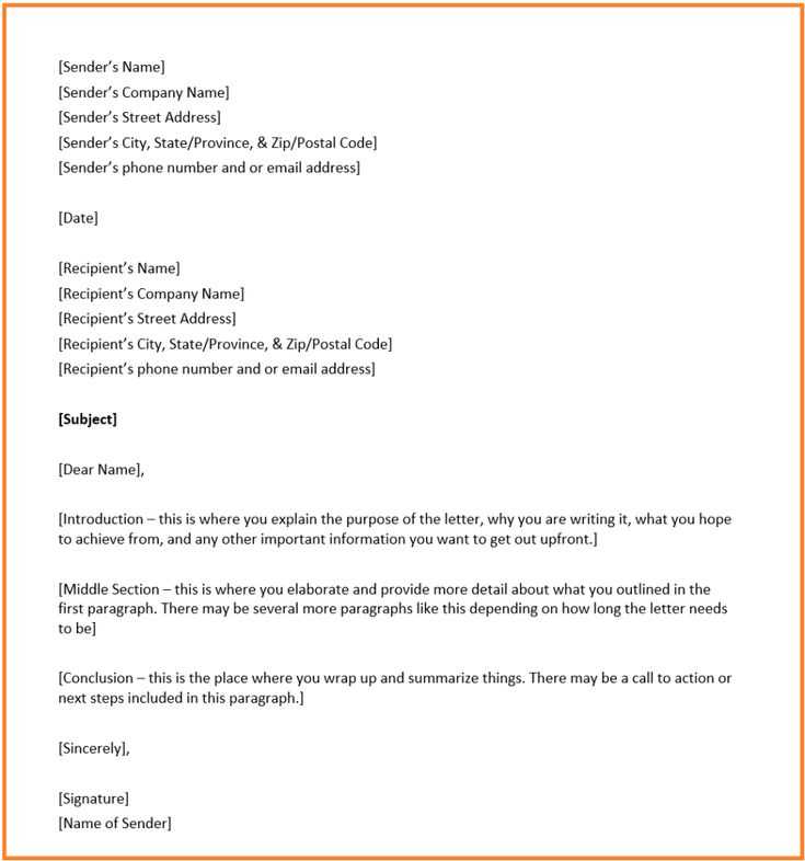 a professional letter template