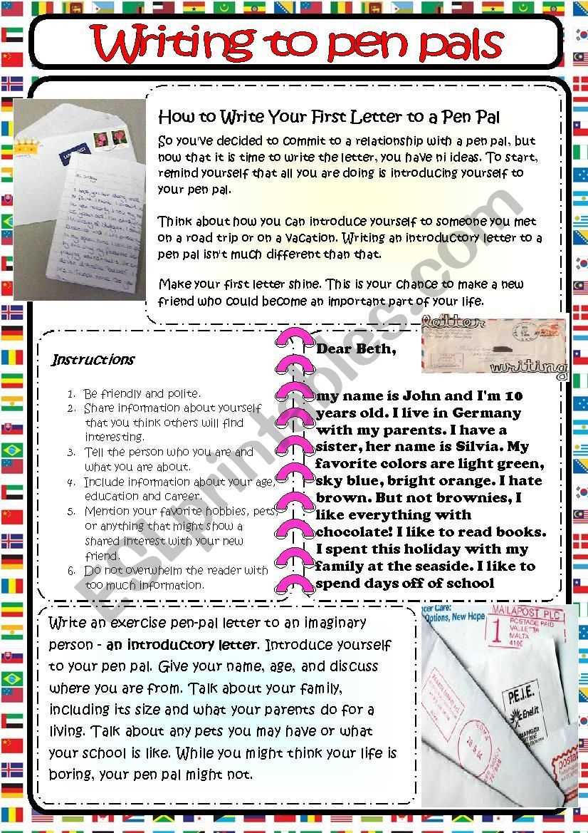 french pen pal letter template