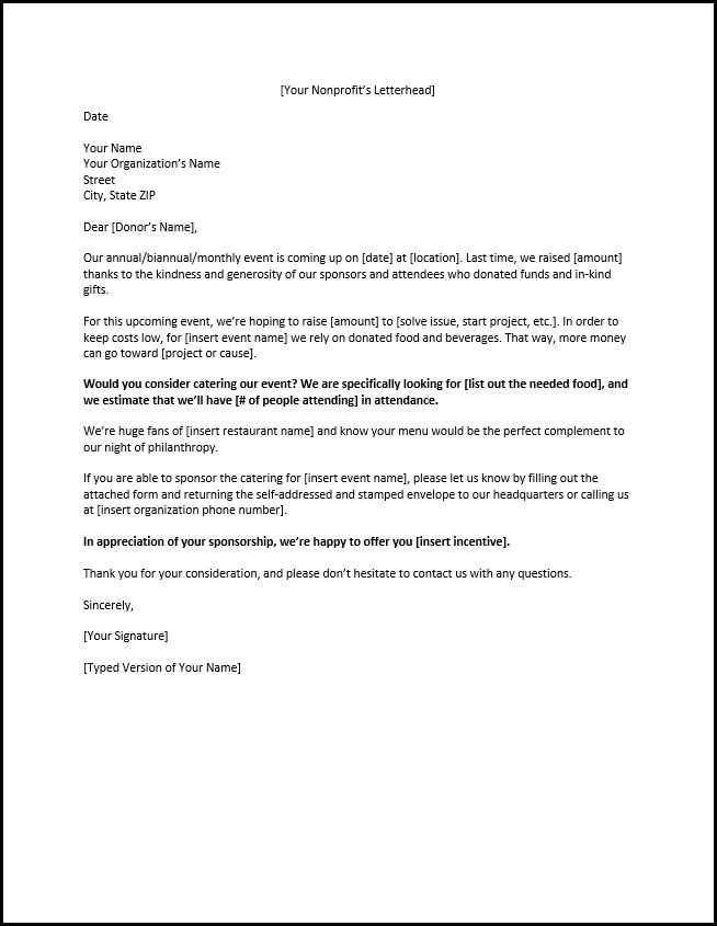 template letter asking for sponsorship