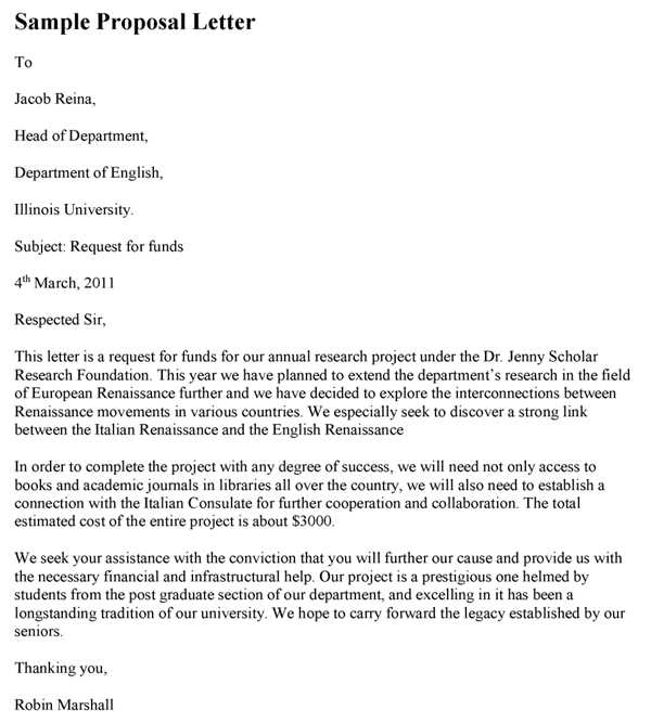 sample project proposal letter template