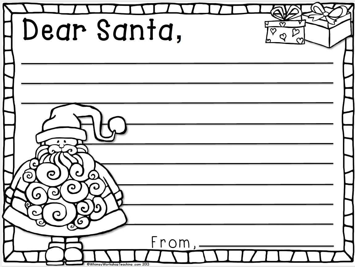 coloring letter to santa template