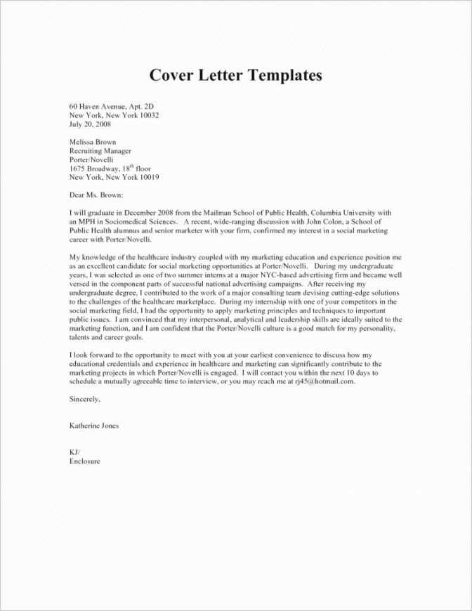 cover letter header template