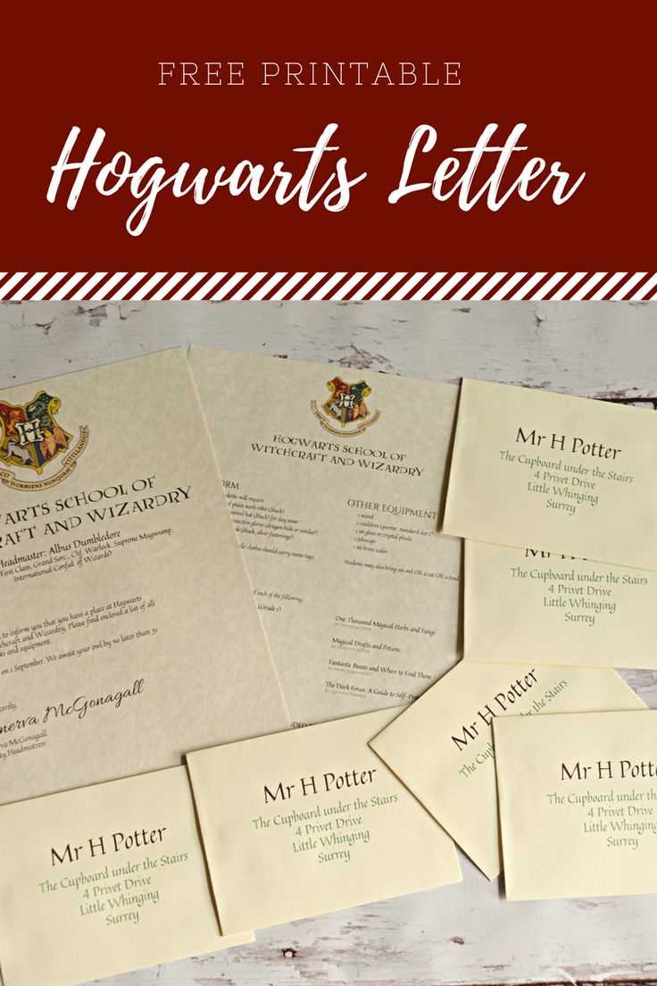 harry potter acceptance letter template free