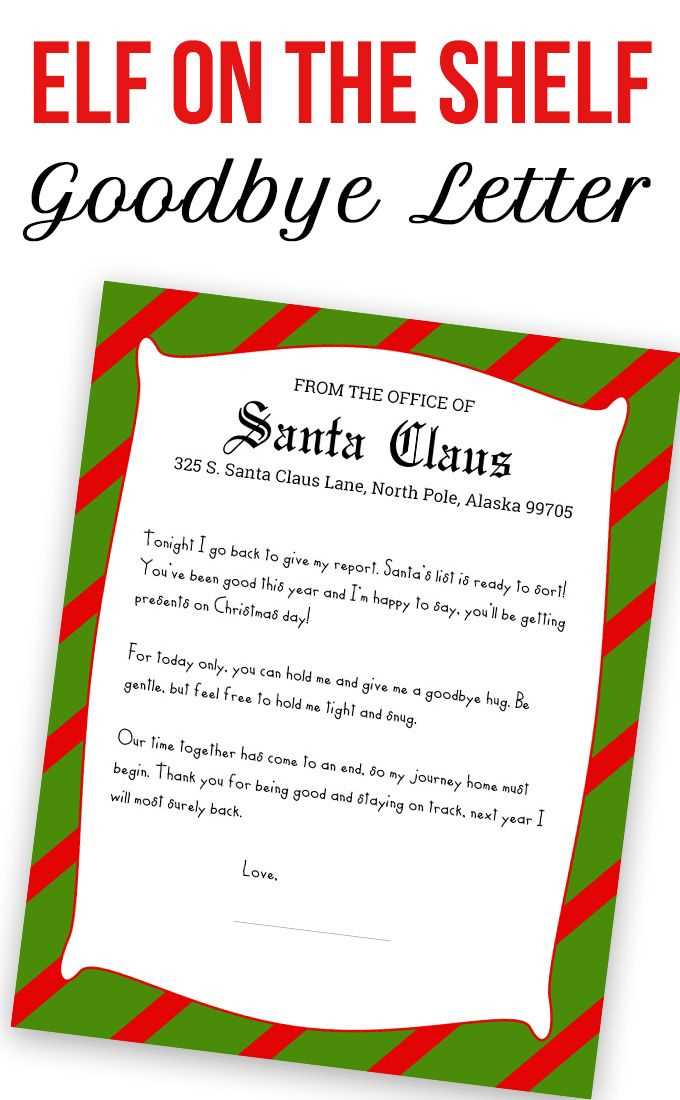 free editable elf on the shelf letter template