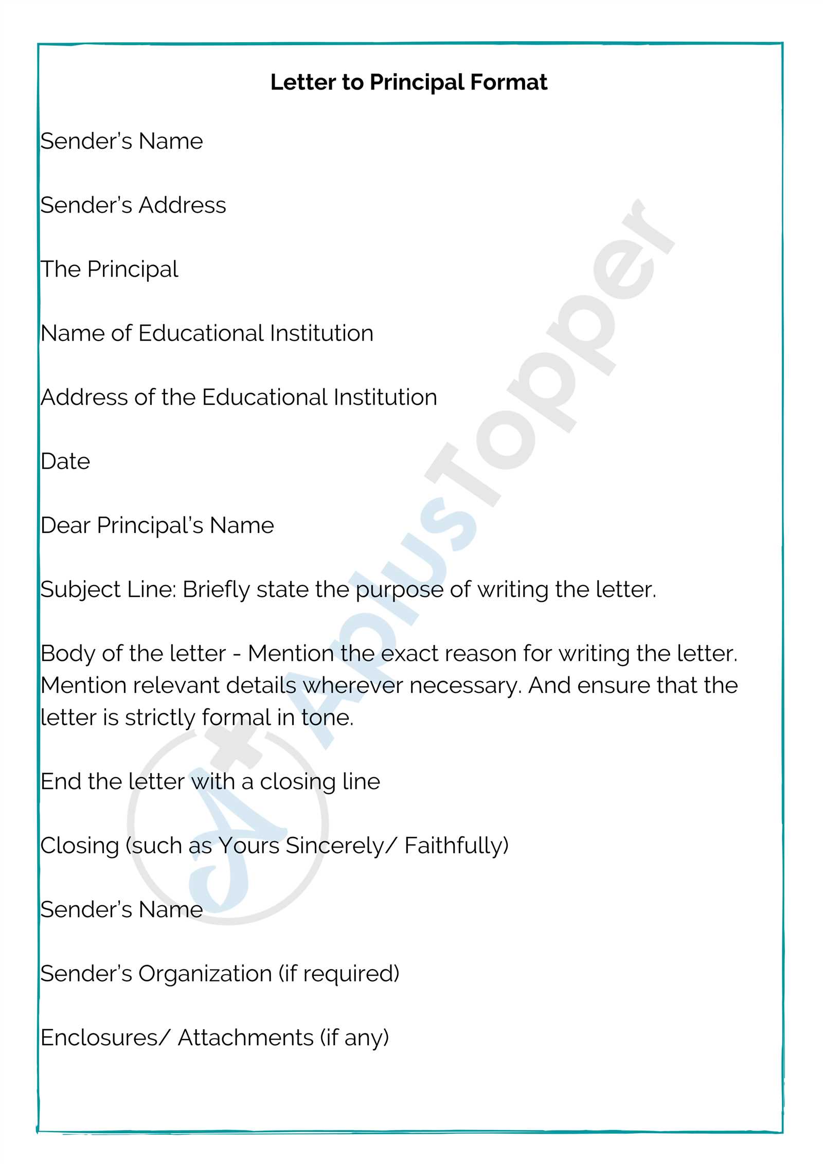 letter to principal template