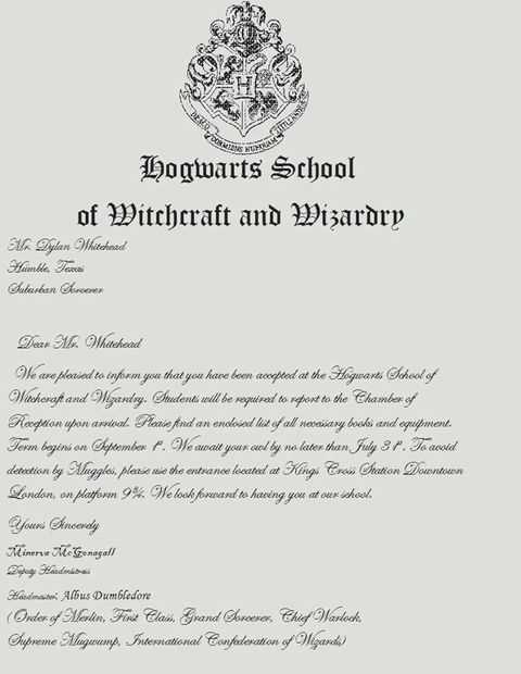 official hogwarts acceptance letter template