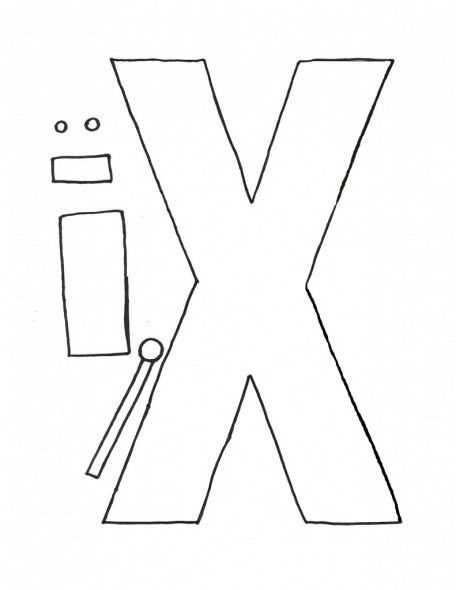 letter x template printable