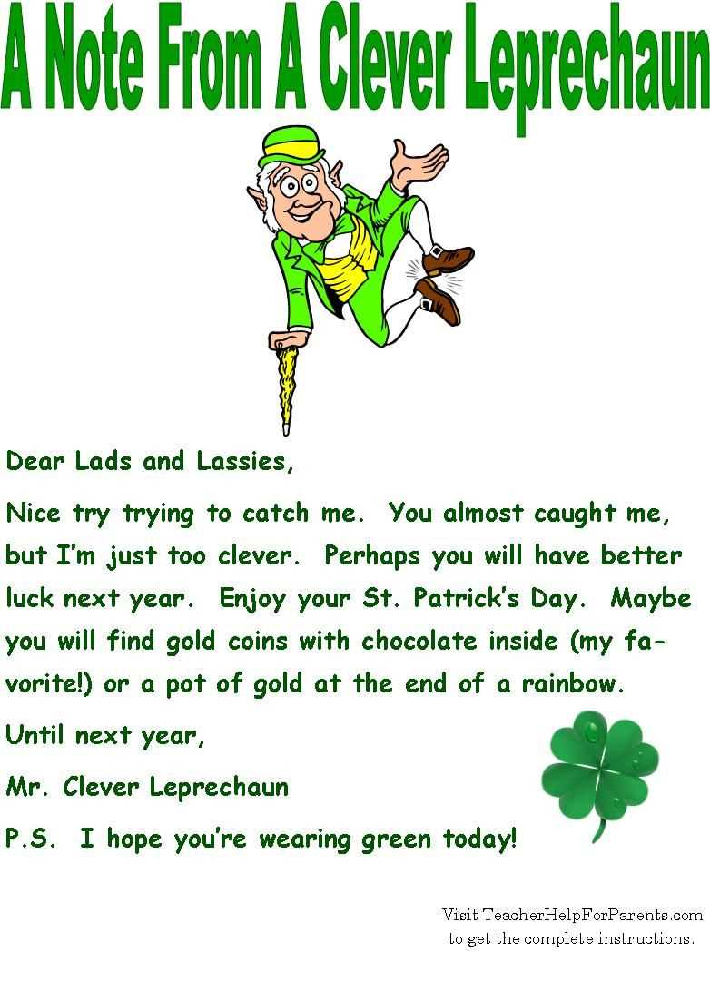leprechaun letter template
