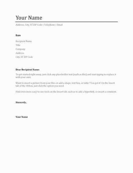 free letter templates for word