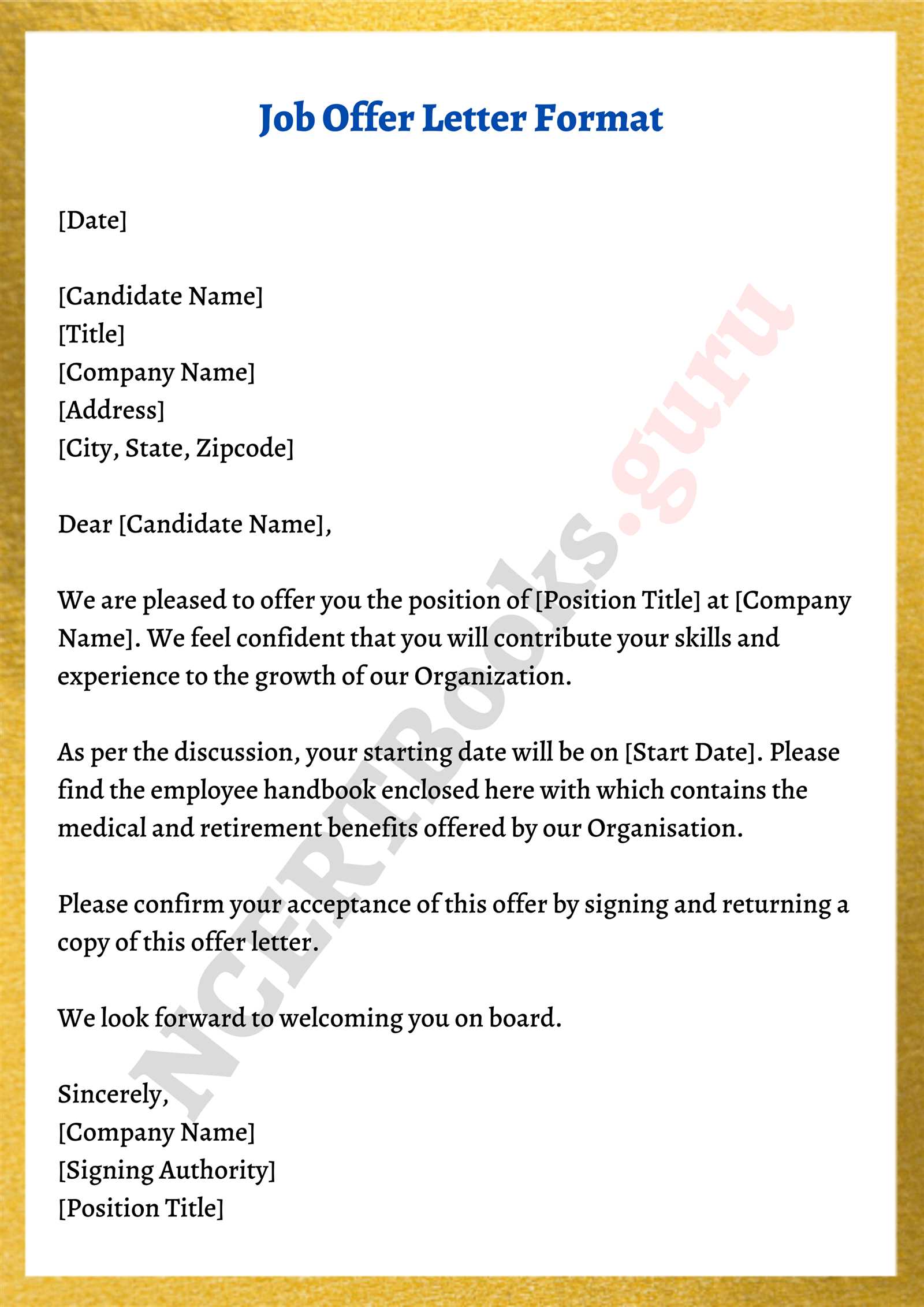 job offer letter template