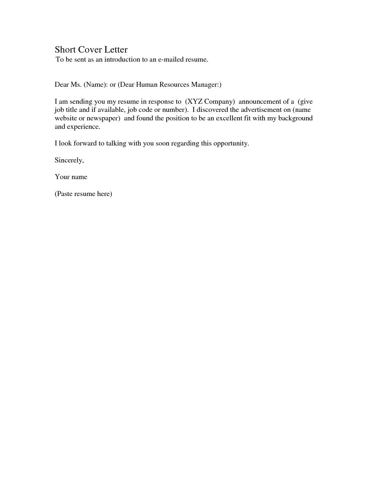 cover letter template for research paper