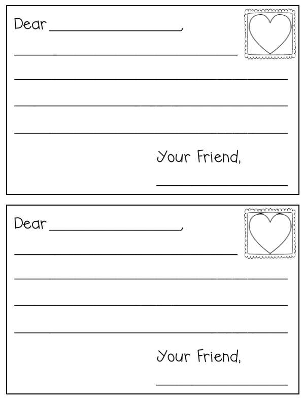 letter writing template kindergarten